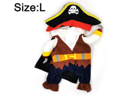 The Dog Turns into a Pirate Costume New Halloween Pet Costumes