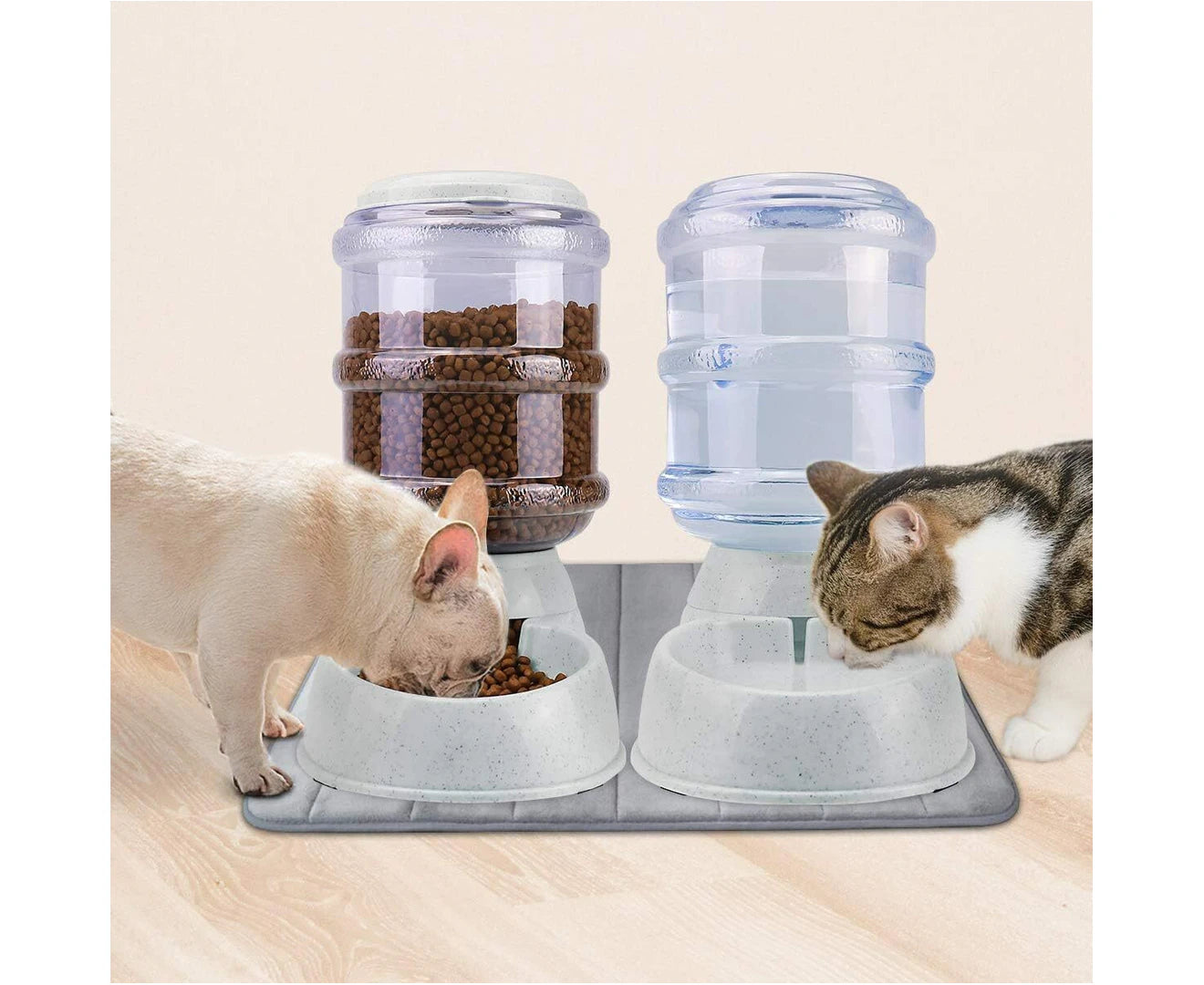 2 X 3.8L Pet Water Food Feeder Dog Cat Puppy Dispenser Feeder Bowl Bottle Automatic