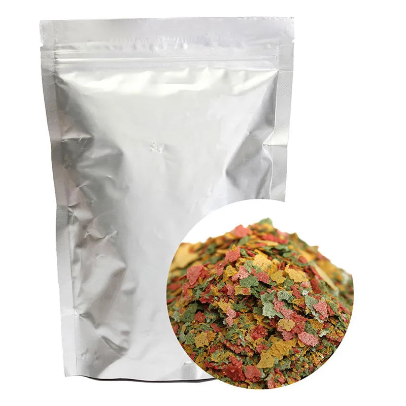 100G Tropical Ornamental Fish Food Small Fish Goldfish Feed Nutritious 3 Color Sheeting Feed Fish Products Aquarium Accessories