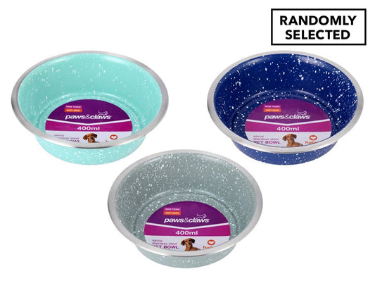 2 X Savoy 400Ml Stainless Steel Pet Bowl - Randomly Selected