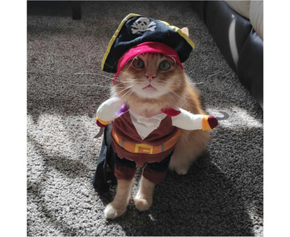 The Dog Turns into a Pirate Costume New Halloween Pet Costumes