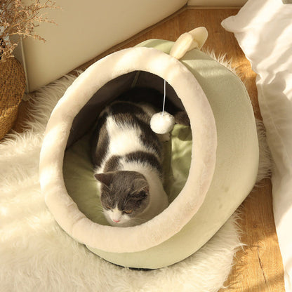 "Cozy Cat Bed & Lounger - Warm, Soft, Washable Basket for Cats and Small Dogs"