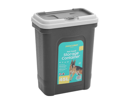 43X57Cm 45L W/Scoop Pet Dry Food Storer Bin Storage Container Grey