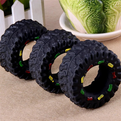 Rubber Tires Shape Pet Cat Dog Toys For Small Dogs Squeaky Kedi Puppy Toy For Dogs Cats Chew Dogs Pets Toys Supplies Jouet Chien