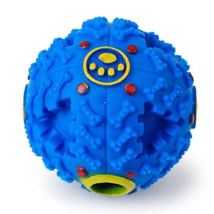 Dog Teething And Chewing Boredom Relief Dog Toys Sound-emitting Pet Toys Ball Puppy Boredom Puzzle Training Toys Leaky Food Ball