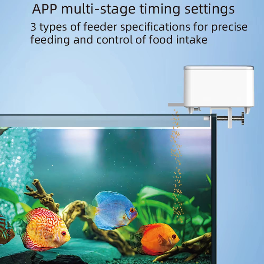 100ML Large Capacity Fish Feeder Mobilephone APP Control Wifi Intelligent Timing Automatic Feeder Aquarium Goldfish Feeder