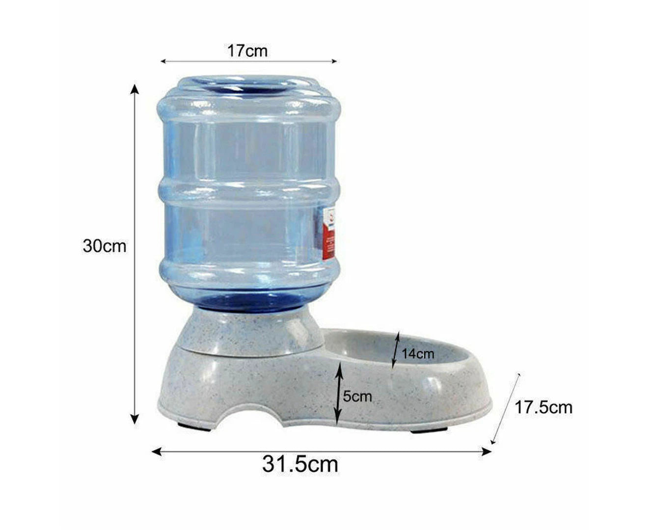 2 X 3.8L Pet Water Food Feeder Dog Cat Puppy Dispenser Feeder Bowl Bottle Automatic