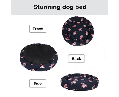 Dog Calming Bed Pet Cat Washable Portable round Kennel Summer Outdoor L